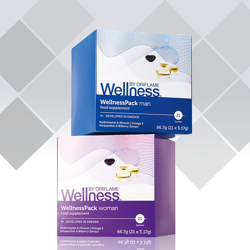 Embalagens WellnessPacks Oriflame