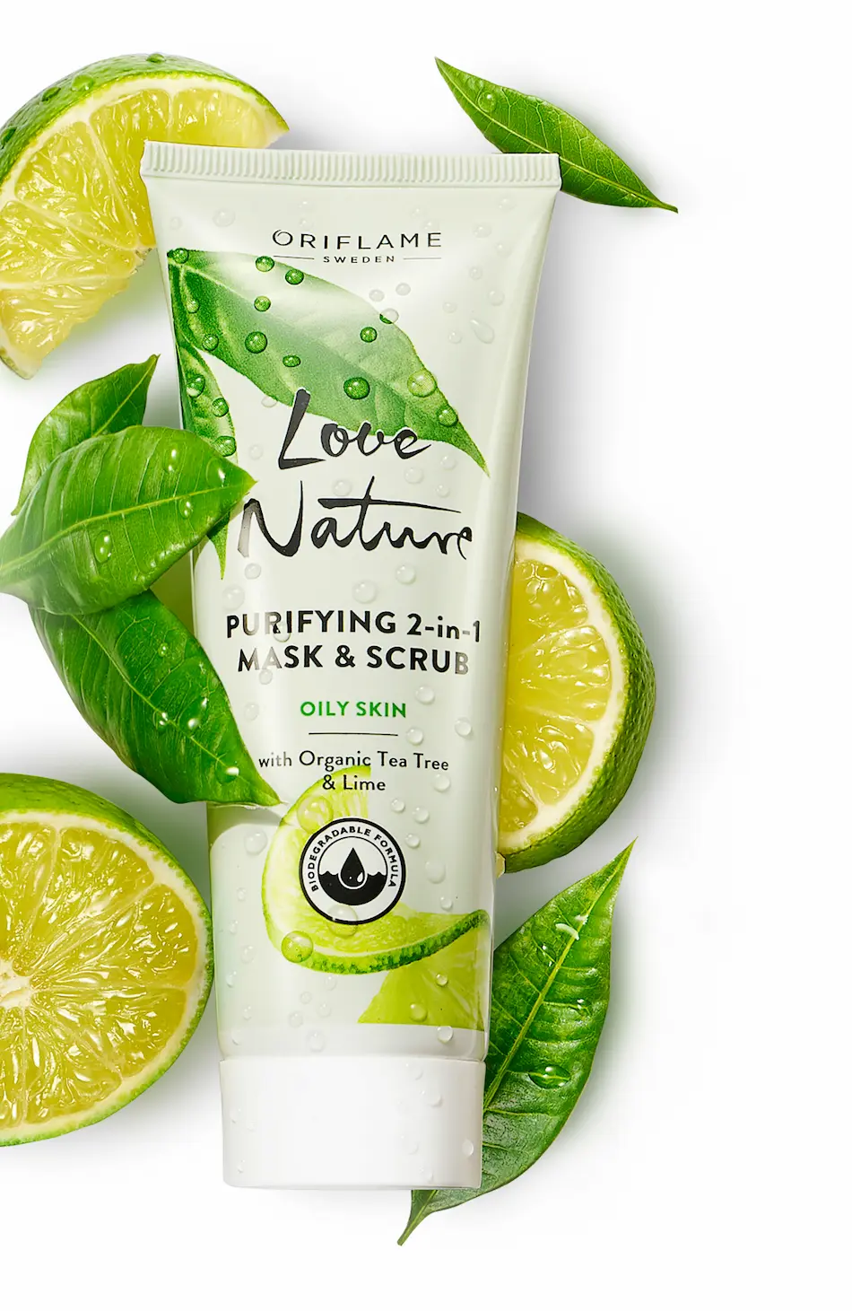 Máscara e Esfoliante Purificante 2 em 1 com Tea Tree e Lima Biológicos Love Nature